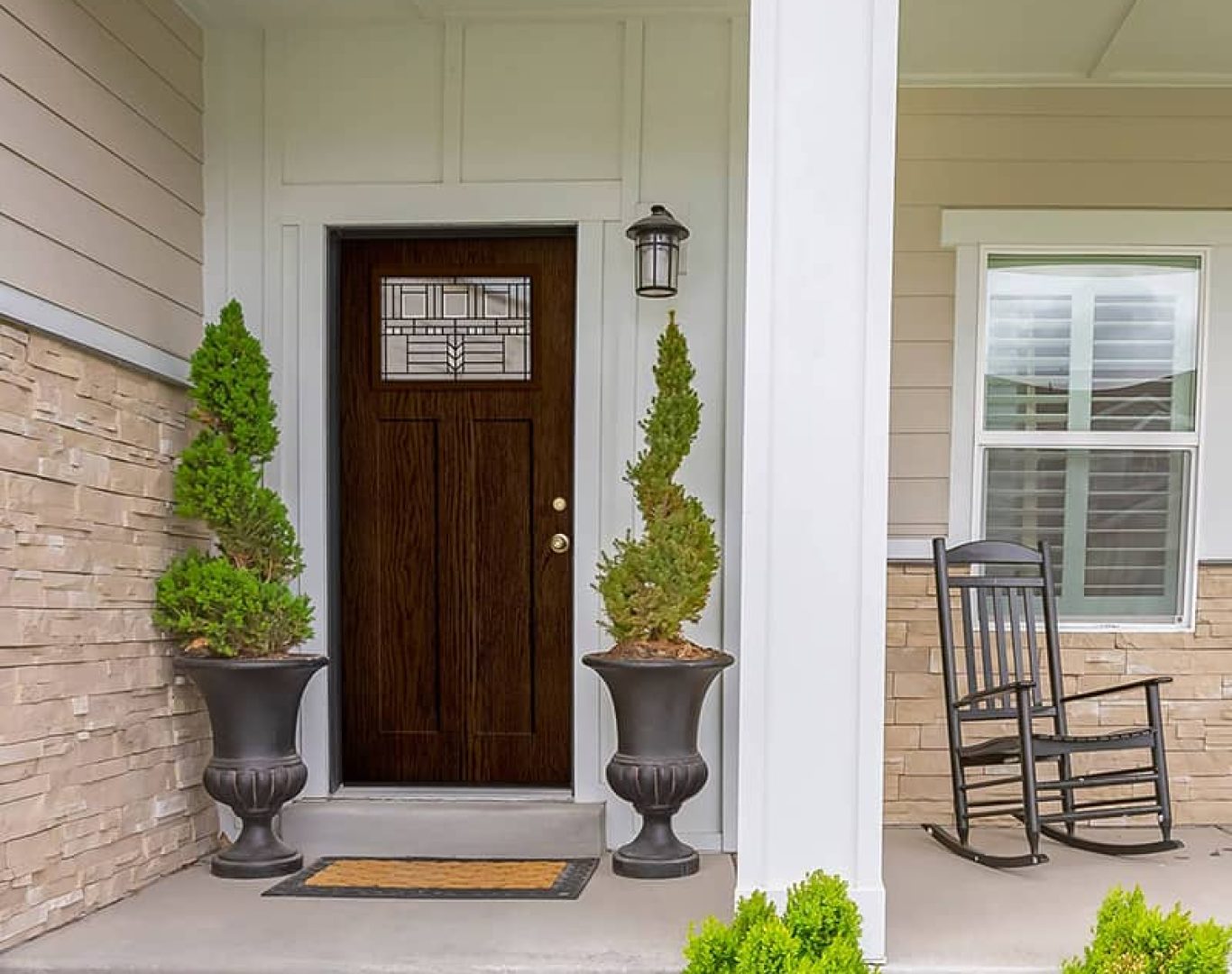 Technician fitting a custom entry door with sidelights near me