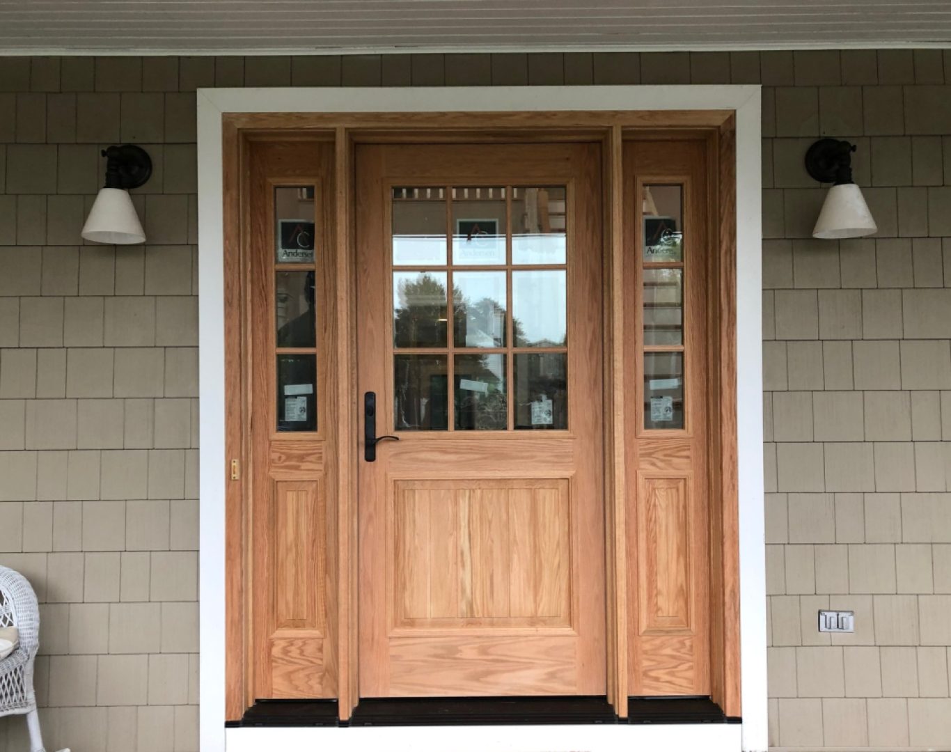Experienced technician from ADoorable Kalamazoo performing precise front door installation