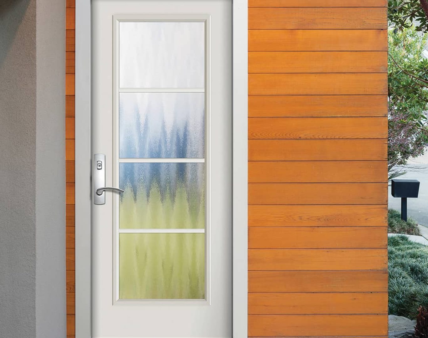 Skilled installer measuring and sealing a new insulated front door with specialized tools
